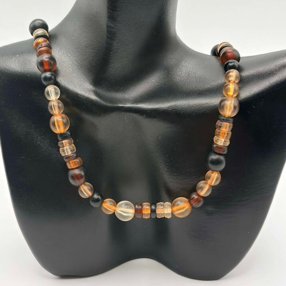 Brown & Black Beaded Necklace